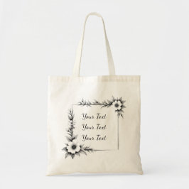 Personalisierte geometrische Blumenrahmentasche Tragetasche