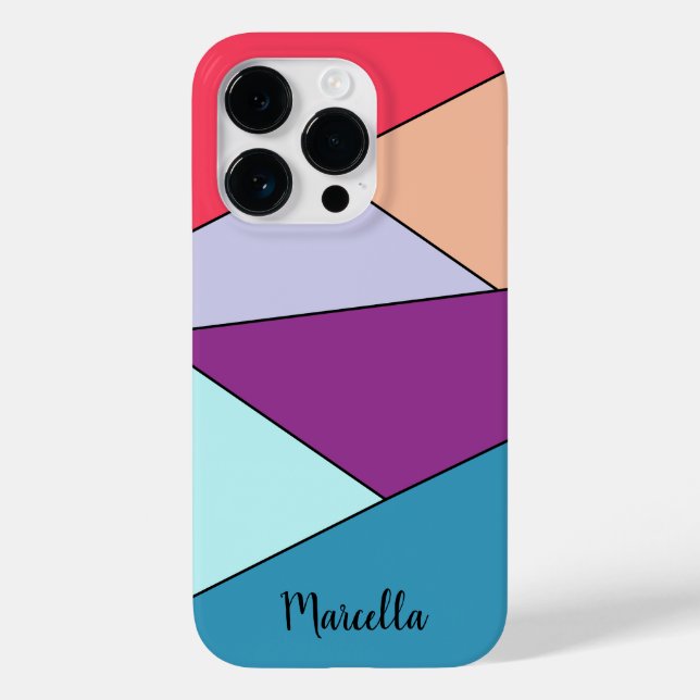Personalisierte geometrische Dynamik Case-Mate iPhone 14 Pro Hülle (Rückseite)