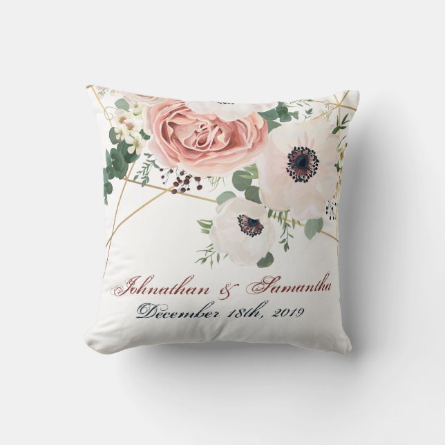 Personalisierte geometrische Rose von 16"x16" Dreh Kissen (Vorderseite)