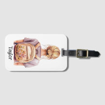 Personalisierte Gepäckmarke - Blonde Frau