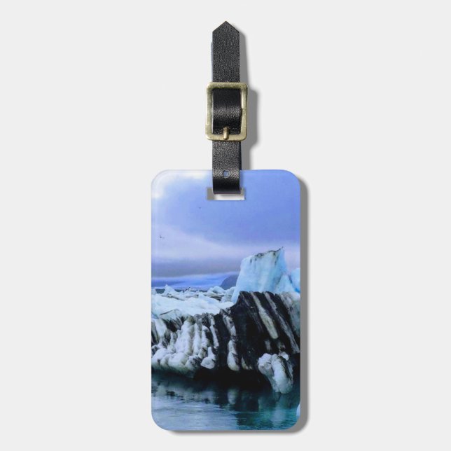 Personalisierte Gepäckmarke - Island Gletscher Gepäckanhänger (Vorderseite vertikal)