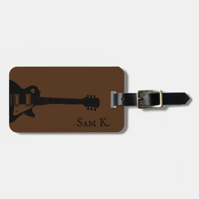 Personalisierte Gepäckmarke zum Thema Gitarre Gepäckanhänger (Vorderseite horizontal)