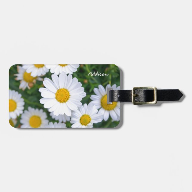 Personalisierte Gepäckmarken mit Daisy Gepäckanhänger (Vorderseite horizontal)