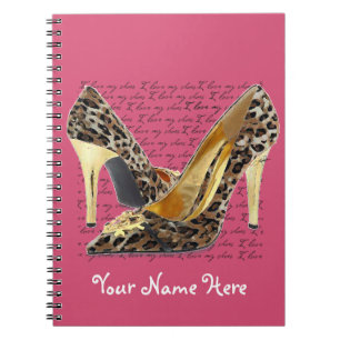 Personalisierte Geparden-Absatz-Schuhe – Stylishes Notizblock