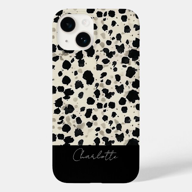 Personalisierte Gepunktete abstrakte Telefonzelle Case-Mate iPhone 14 Hülle (Rückseite)