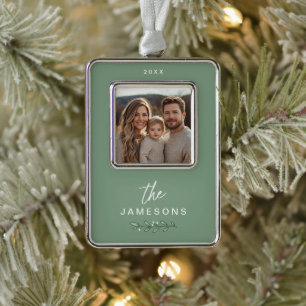 Personalisierte Gerahmte Weihnachtsschmuck Rahmen-Ornament Silber