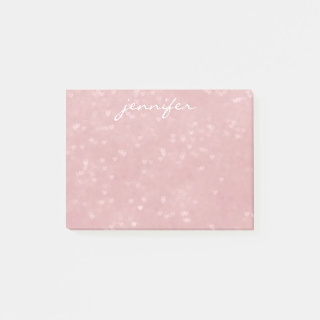Personalisierte gescatterte Herzen Post-it Klebezettel (Vorderseite)