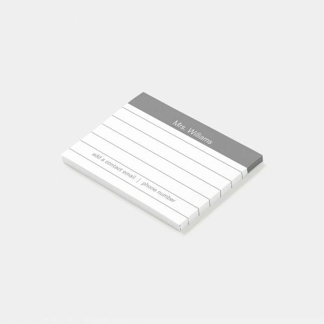 Personalisierte Geschäftsbereiche Graustreifen-Leh Post-it Klebezettel (angewinkelt)