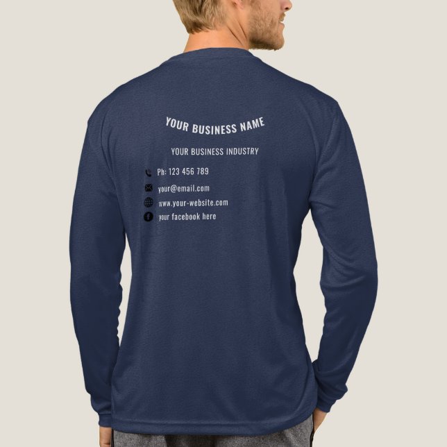 Personalisierte Geschäftsvorlage für benutzerdefin Tri-Blend Shirt (Rückseite)