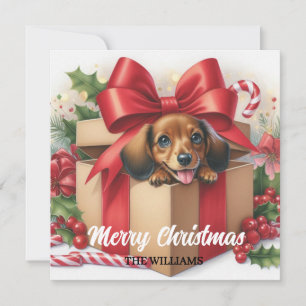 Personalisierte Geschenk-verpackte Welpen-Weihnach