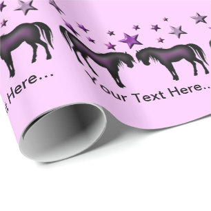 Personalisierte Geschenk-Verpackung - lila Ponys Geschenkpapier
