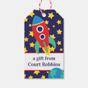 Personalisierte Geschenkartikel der Weltraumrakete Geschenkanhänger