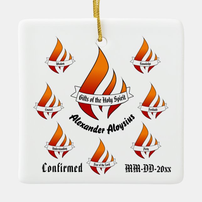 Personalisierte Geschenke der Heiligen Geistbestät Keramikornament (Vorderseite)