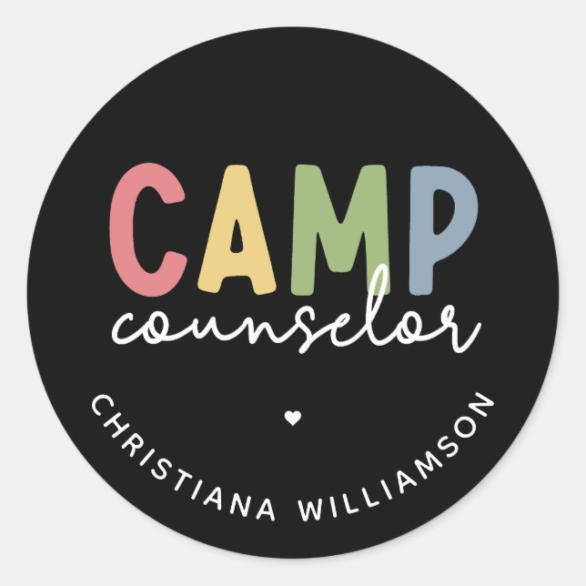 Personalisierte Geschenke für Camp-Berater Runder Aufkleber (Vorderseite)