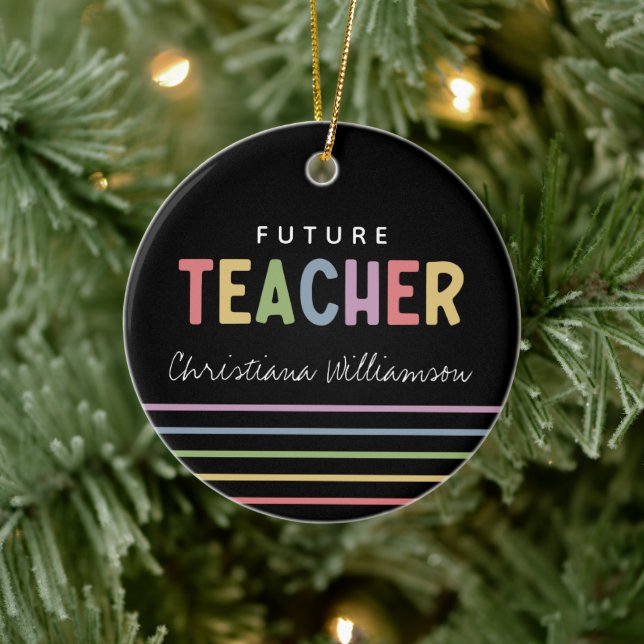 Personalisierte Geschenke für die Zukunft des Lehr Keramik Ornament (Baum)