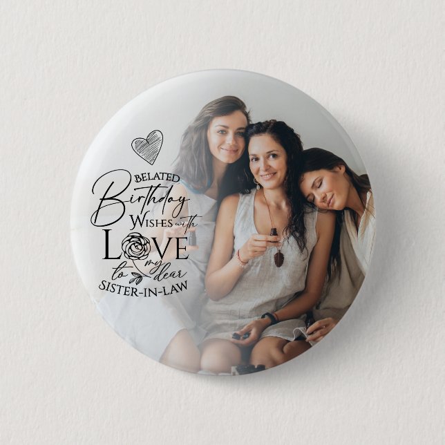 Personalisierte Geschenke für Schwägerinnen Button (Vorderseite)