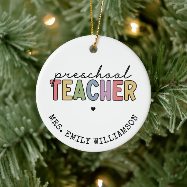 Personalisierte Geschenke für Vorschullehrer Keramik Ornament (Baum)