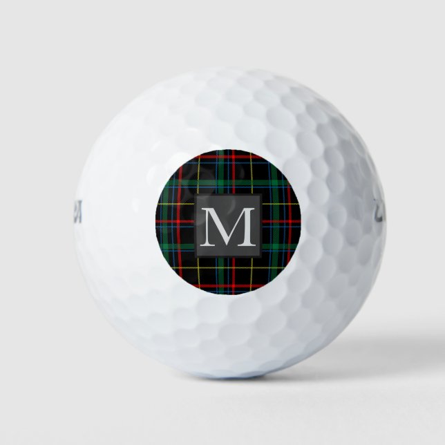 Personalisierte Geschenke Golfer Tartan Monogram G Golfball (Vorderseite)