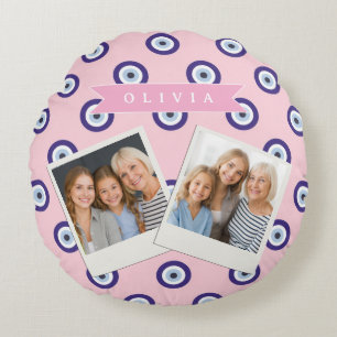 Personalisierte Geschenke mit Böser-Augen-Muster i Rundes Kissen