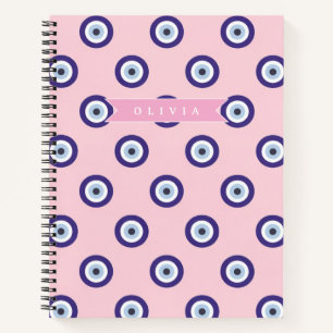 Personalisierte Geschenke mit rosa bösen Augen-Mus Notizbuch