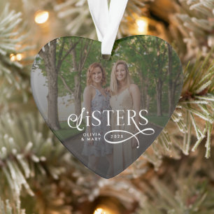 Personalisierte Geschenke mit Schwesternfoto und M Ornament