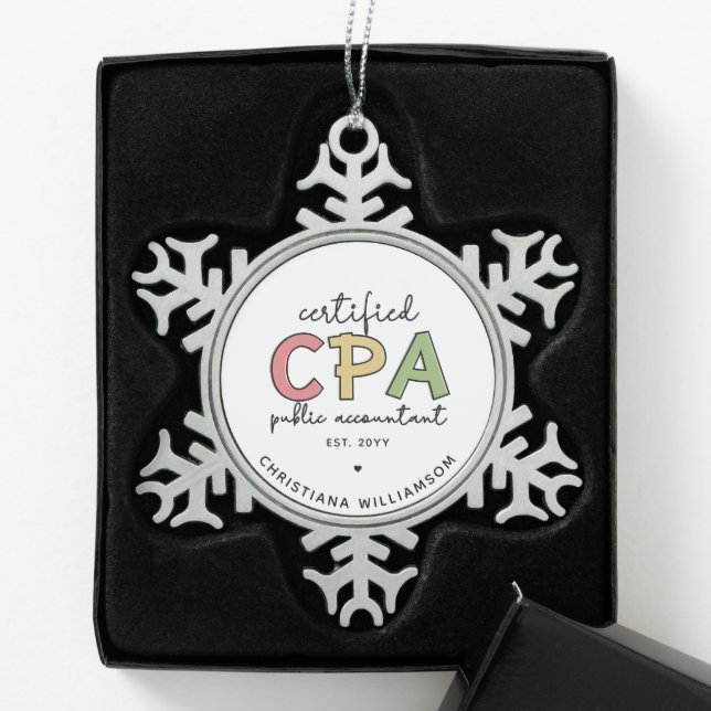 Personalisierte Geschenke von Wirtschaftsprüfern m Schneeflocken Zinn-Ornament (Box)