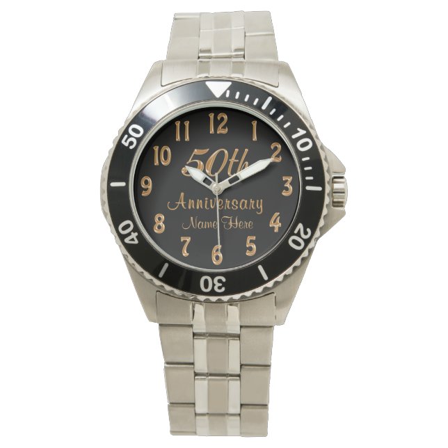 Personalisierte Geschenke zum 50. Jubiläum für ihn Armbanduhr (Vorderseite)