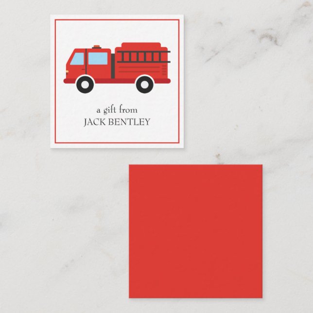 Personalisierte Geschenkkarten für Feuerwehrfahrze Mitteilungskarte (Vorne/Hinten)