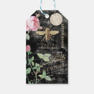 Personalisierte Geschenkmarke für Bienen und Blume Geschenkanhänger