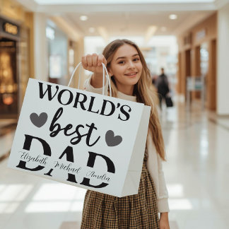 Personalisierte Geschenktasche „Bester Papa der We Große Geschenktüte