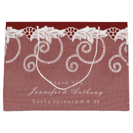 Personalisierte Geschenktasche Burgundy Red Royal  Große Geschenktüte