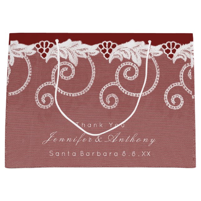 Personalisierte Geschenktasche Burgundy Red Royal  Große Geschenktüte (Vorderseite)