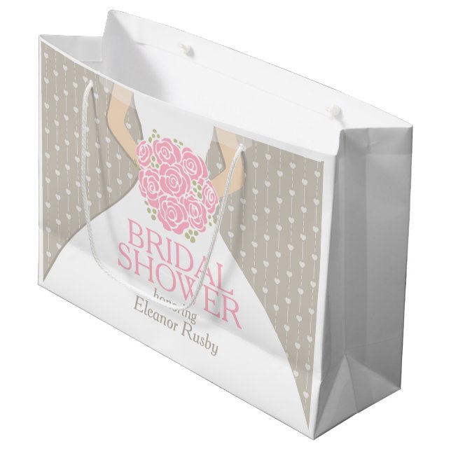 Personalisierte Geschenktasche des Brautparty Große Geschenktüte (Vorderseite Schrägansicht)