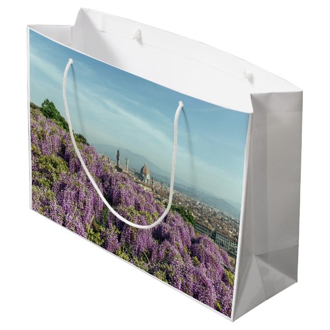 Personalisierte Geschenktasche - Die perfekte Wahl Große Geschenktüte (Rückseite Schrägansicht)