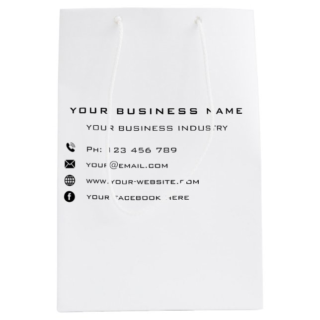 Personalisierte Geschenktasche für kundenspezifisc Mittlere Geschenktüte (Vorderseite)