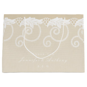 Personalisierte Geschenktasche Ivory Pearly Royal Große Geschenktüte
