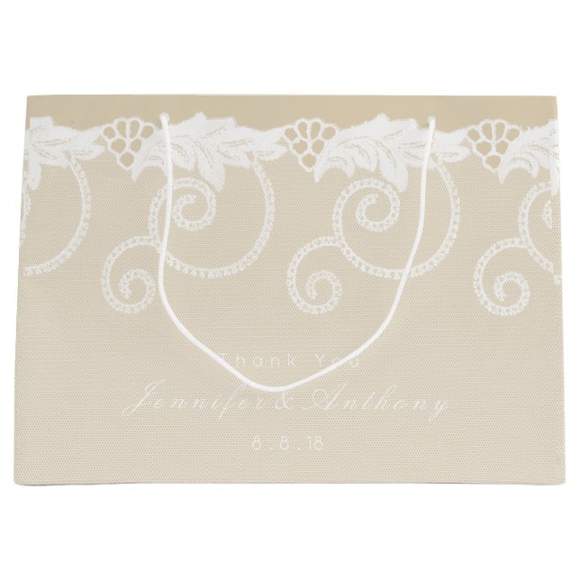 Personalisierte Geschenktasche Ivory Pearly Royal  Große Geschenktüte (Vorderseite)