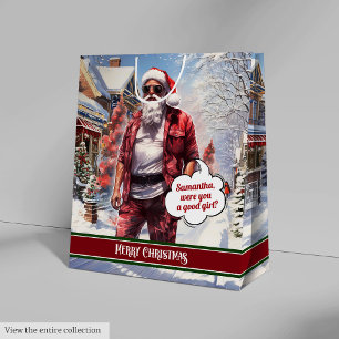 Personalisierte Geschenktasche Lustiger Weihnachts Mittlere Geschenktüte