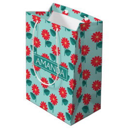 Personalisierte Geschenktasche mit Gänseblümchenmu Mittlere Geschenktüte