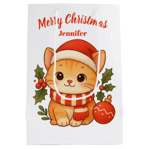 Personalisierte Geschenktüte Süße Katze Frohe Weih