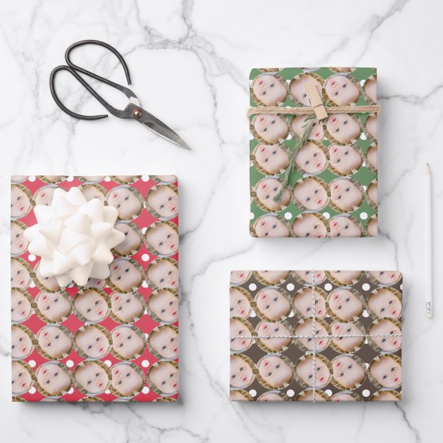personalisierte Geschenkwand Foto Weihnachten Geschenkpapier Set (Vorderseite)