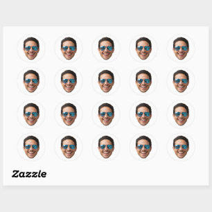 Personalisierte Gesicht-Aufkleber Foto Individuell Runder Aufkleber