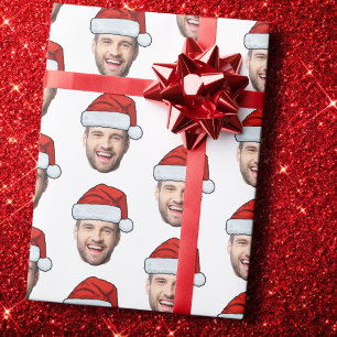 Personalisierte Gesicht Santa Hut Geschenkverpacku Geschenkpapier