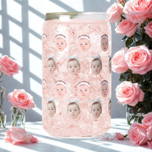 Personalisierte Gesichtshälfte 2 Fotos, benutzerde Dosenglas