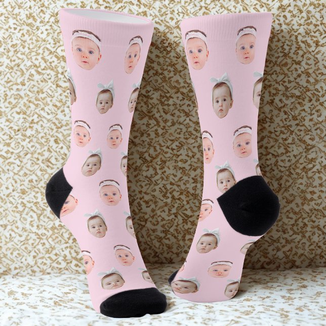 Personalisierte Gesichtshälfte 2 Fotos, benutzerde Socken (Von Creator hochgeladen)