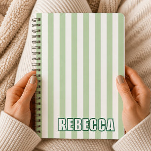 Personalisierte gestreifte benutzerdefinierte Name Notizbuch
