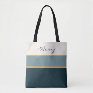 Personalisierte gestreifte Namens-Tasche – Saubere Tasche