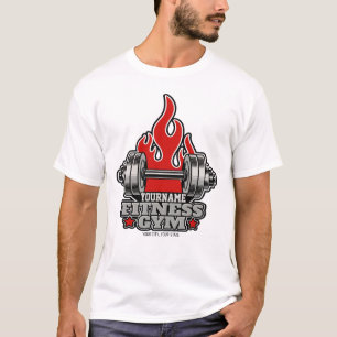 Personalisierte Gewichte Hantel Fitnessstudio T-Shirt