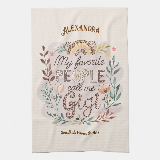 ❤️ Personalisierte GIGI-Geschenke Hinzufügen von G Geschirrtuch (Vertikal)
