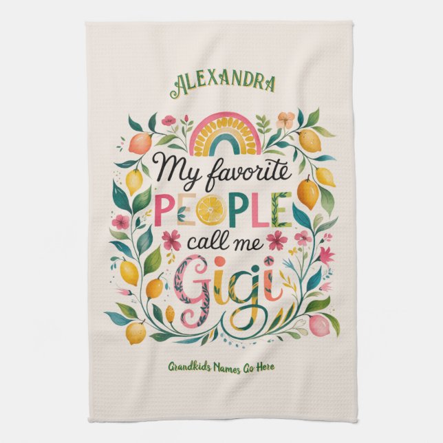 ❤️ Personalisierte GIGI-Geschenke Hinzufügen von G Geschirrtuch (Vertikal)